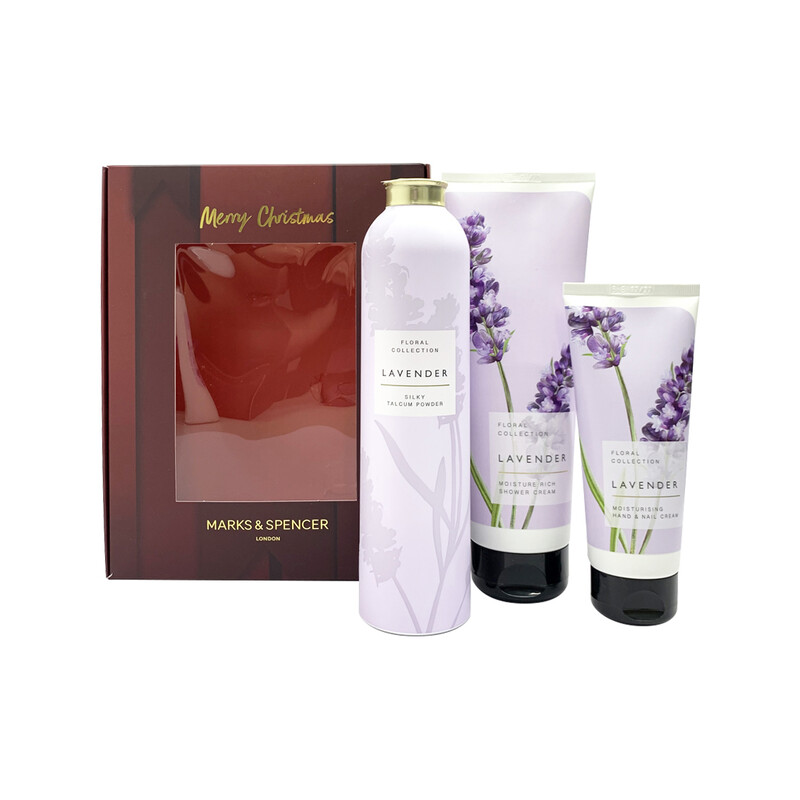 Lavender Shower Cream Hand Cream Talcum Gift Set